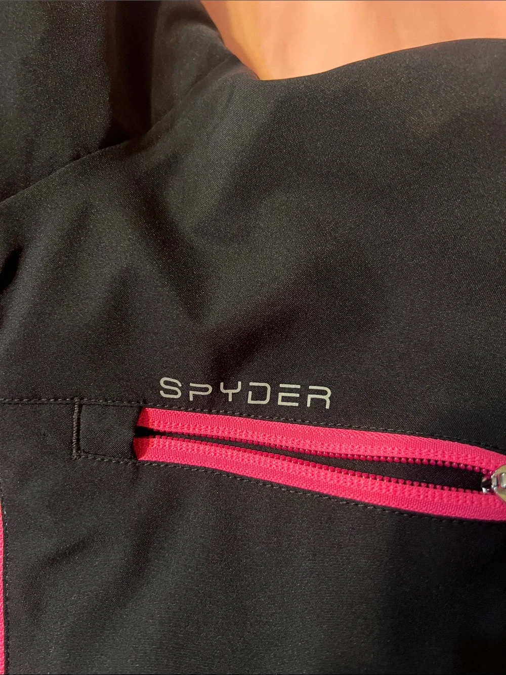 Spyder Hot Pink and Black Colorblock Ski Jacket